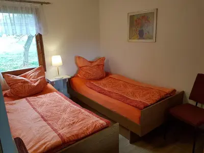 Ein Bett oder Betten in einem Zimmer der Unterkunft Ferienhaus Uckermark pur
