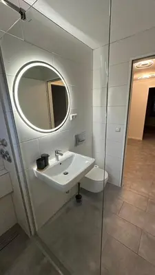 Ein Badezimmer in der Unterkunft Ruhige Wohnung mit Garten