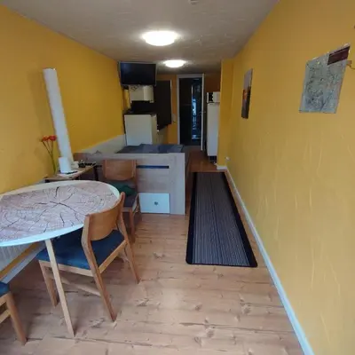 Küche/Küchenzeile in der Unterkunft Ferienzimmer am Atelier