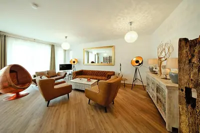 Ein Sitzbereich in der Unterkunft Appartement in Strausberg