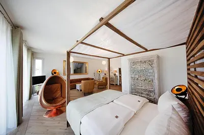 Ein Bett oder Betten in einem Zimmer der Unterkunft Apartment mit Frühstück in Strausberg