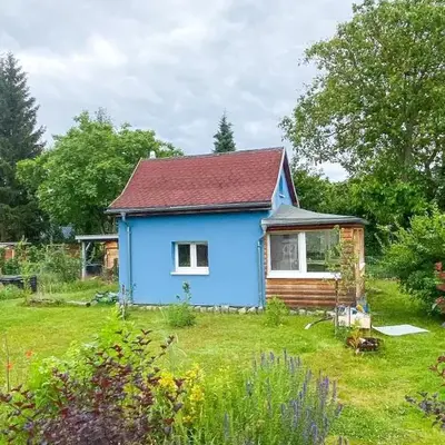 Tiny House im grünen Rangsdorf fuer 4 mit Kamin RAN