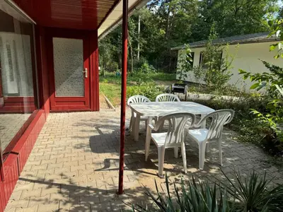 Ein Garten an der Unterkunft Feriendorf Seddiner See - Bungalow 7