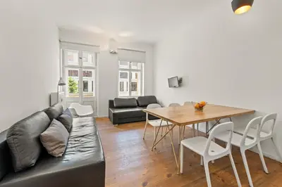 Ein Sitzbereich in der Unterkunft Mooeve Boxi Big Apartments