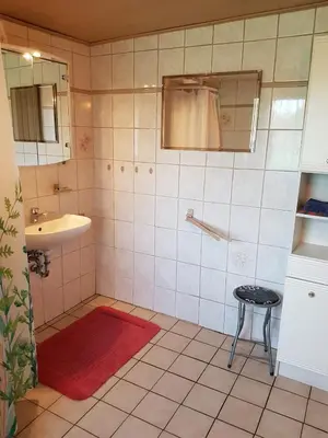 Ein Badezimmer in der Unterkunft Bungalow nahe Lübbesee