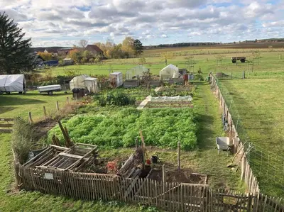 Ein Garten an der Unterkunft Kutscherwohnung im Arbeiterhaus – urigste Ferienwohnung
